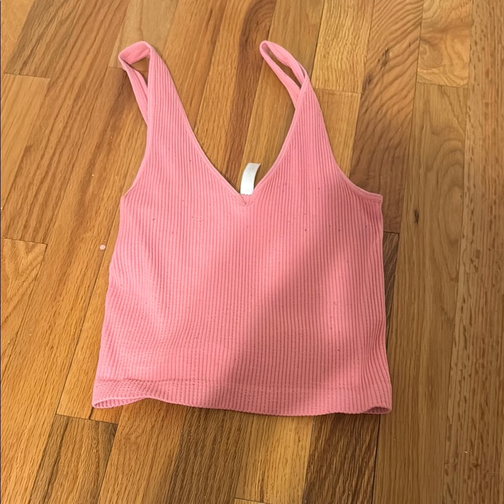 Pink Ribbed Women's Top